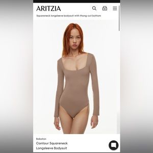 Aritzia Babaton Contour Squareneck Longsleeve Bodysuit